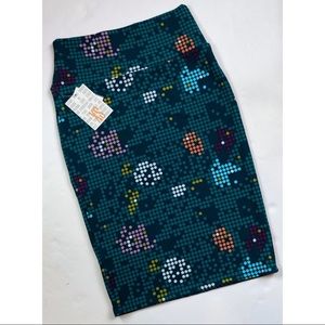 LuLaRoe Cassie Pencil Skirt XS NWT | Green & Blue | Yoga Waistband